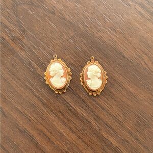Elegant Gold Cameo Earrings